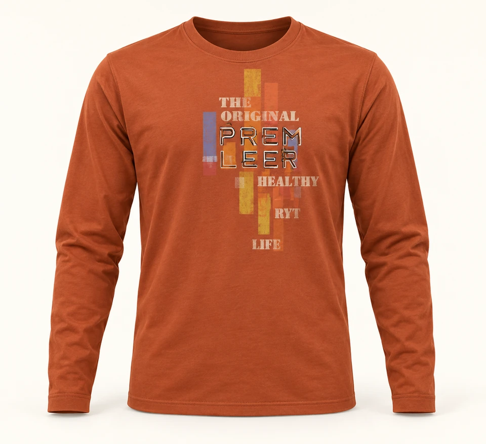 Rust Typography Long-sleeve T-shirt — Studio product view