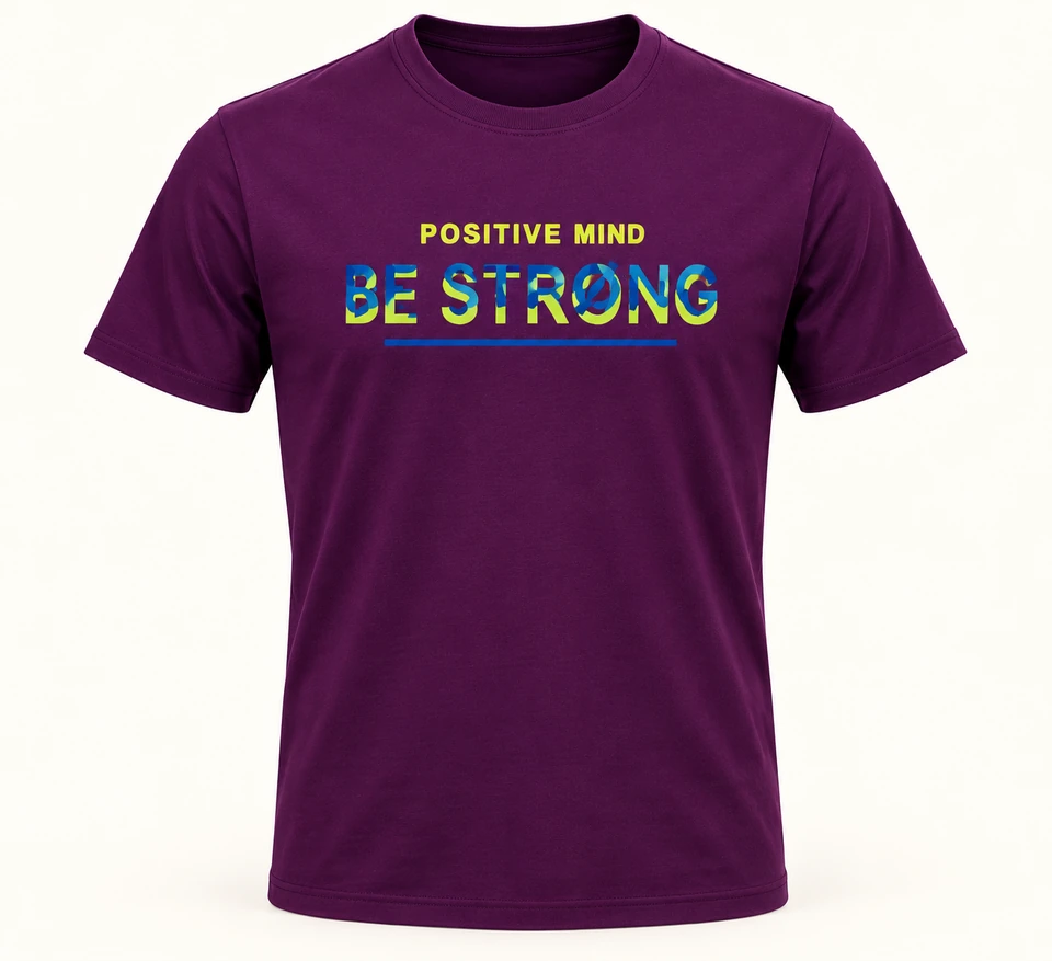 Purple Be Strong T-shirt — Studio product view