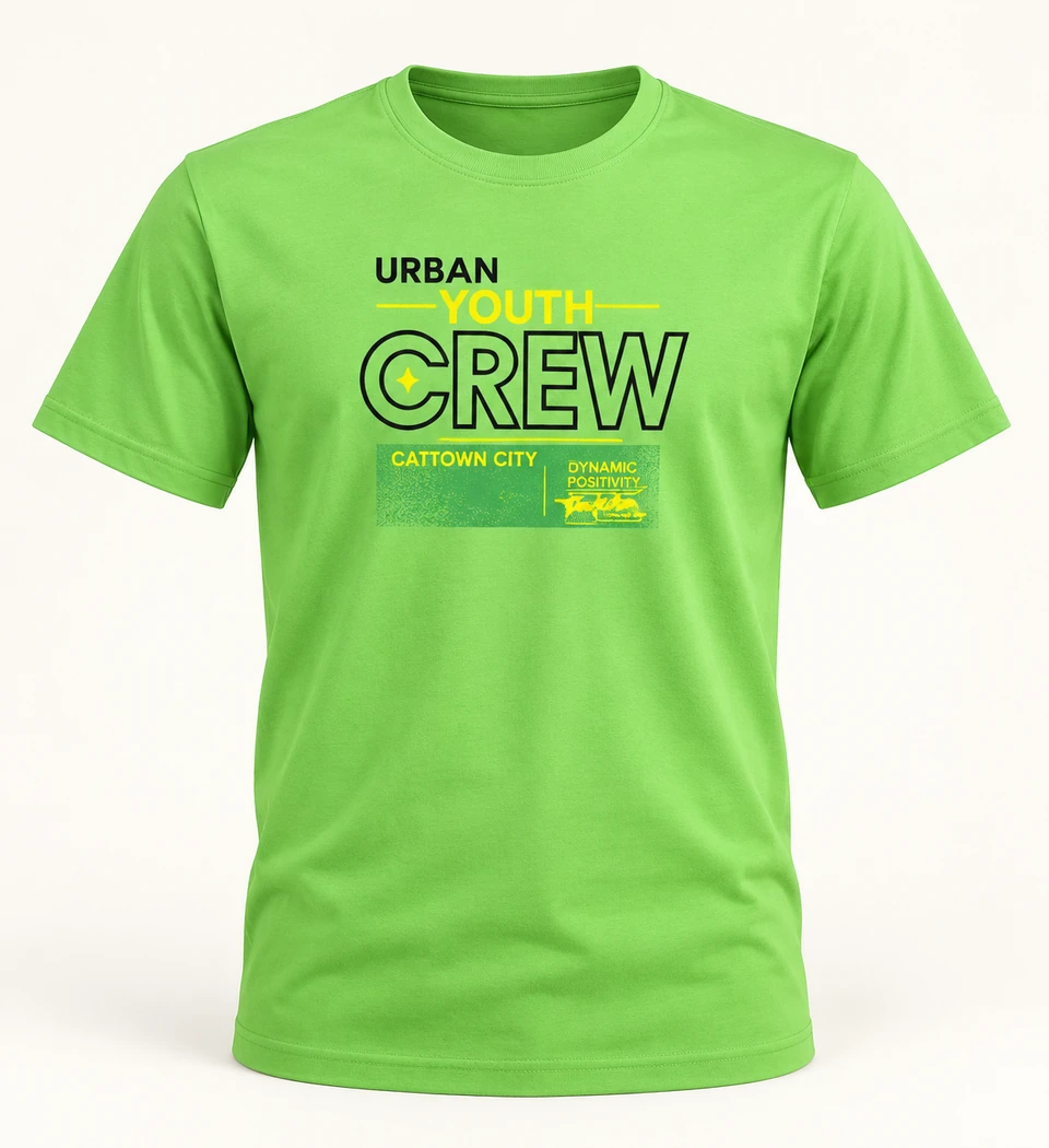 Green Urban Youth Crew Short-sleeve T-shirt — Studio product view