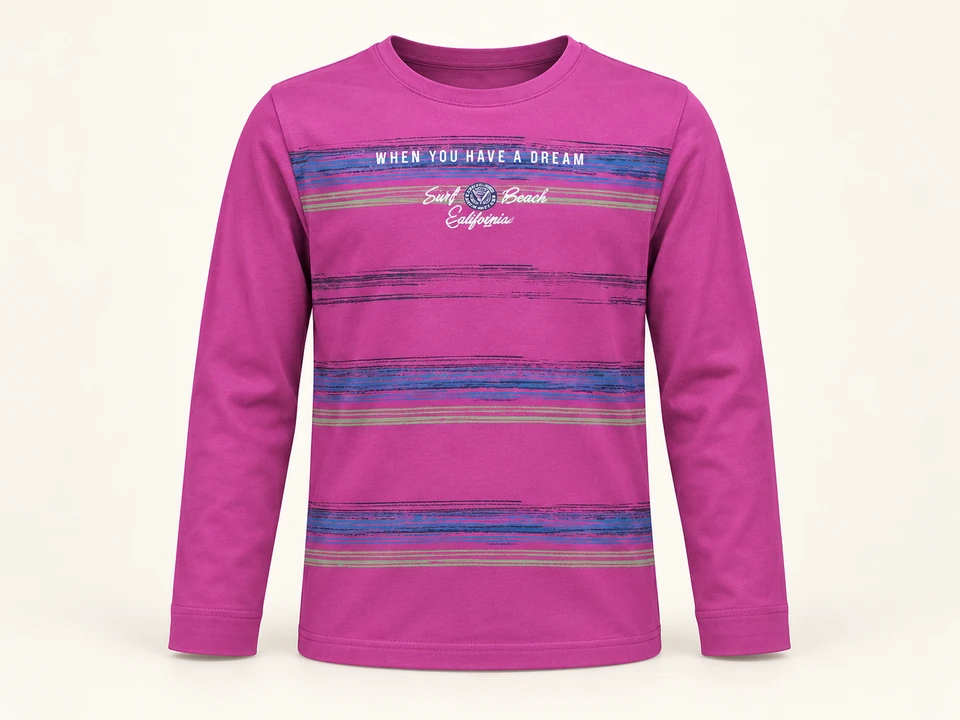 Magenta Striped Long-sleeve Top — Studio product view