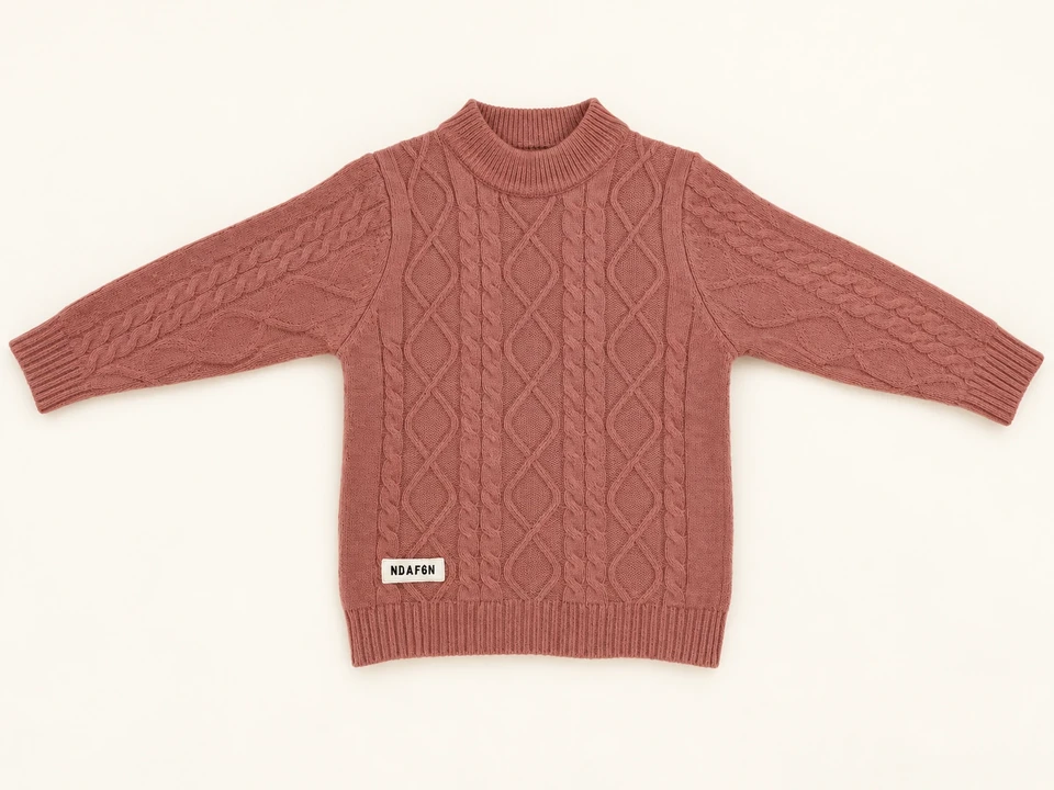 Dusty Rose Cable-knit Sweater on a warm studio background