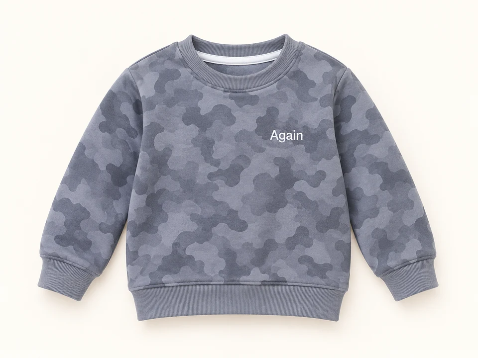 Grey Camouflage Sweatshirt on a warm studio background