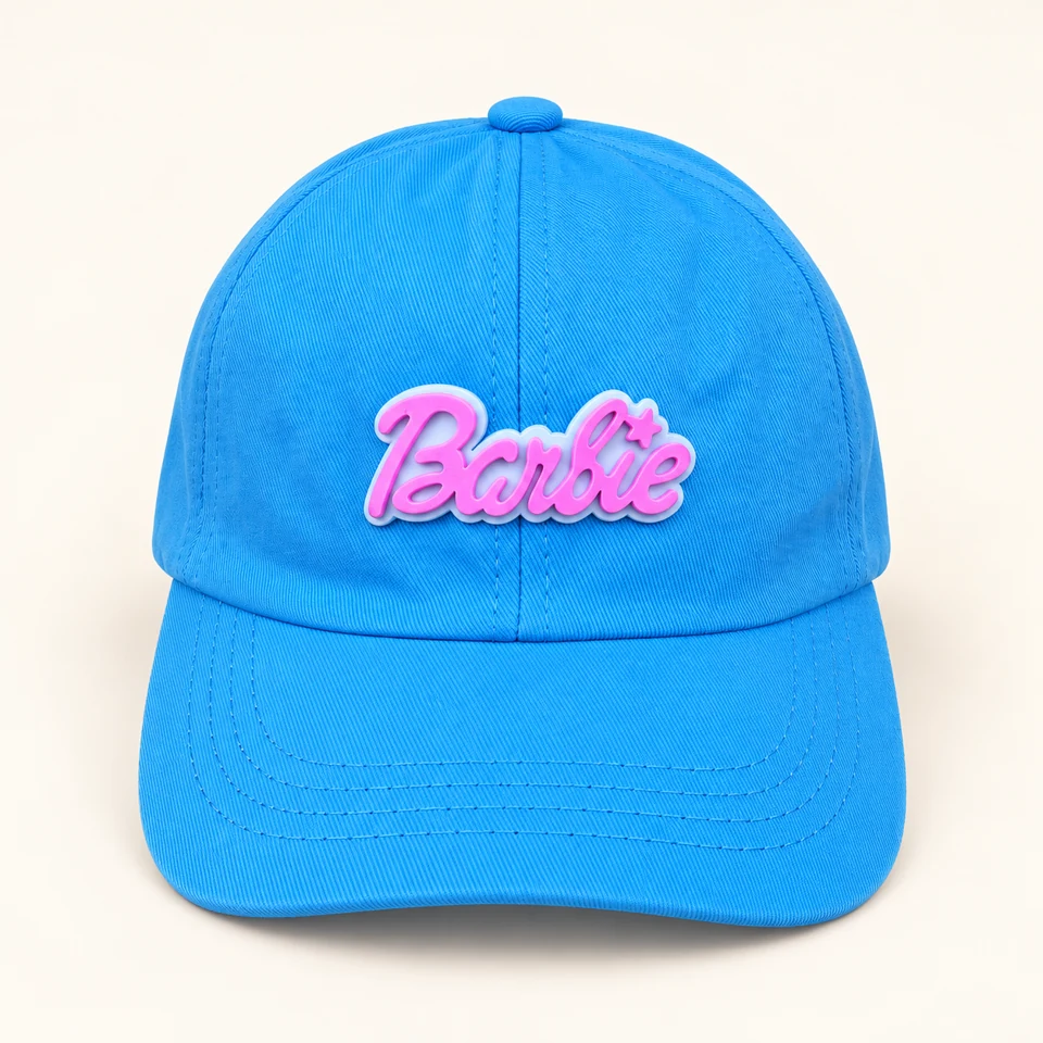 Blue Barbie Cap on a warm studio background