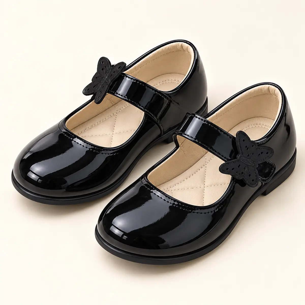 Black Butterfly Mary Jane Shoes AI studio illustration