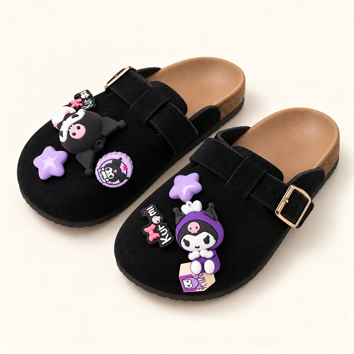 Black Charm Clogs