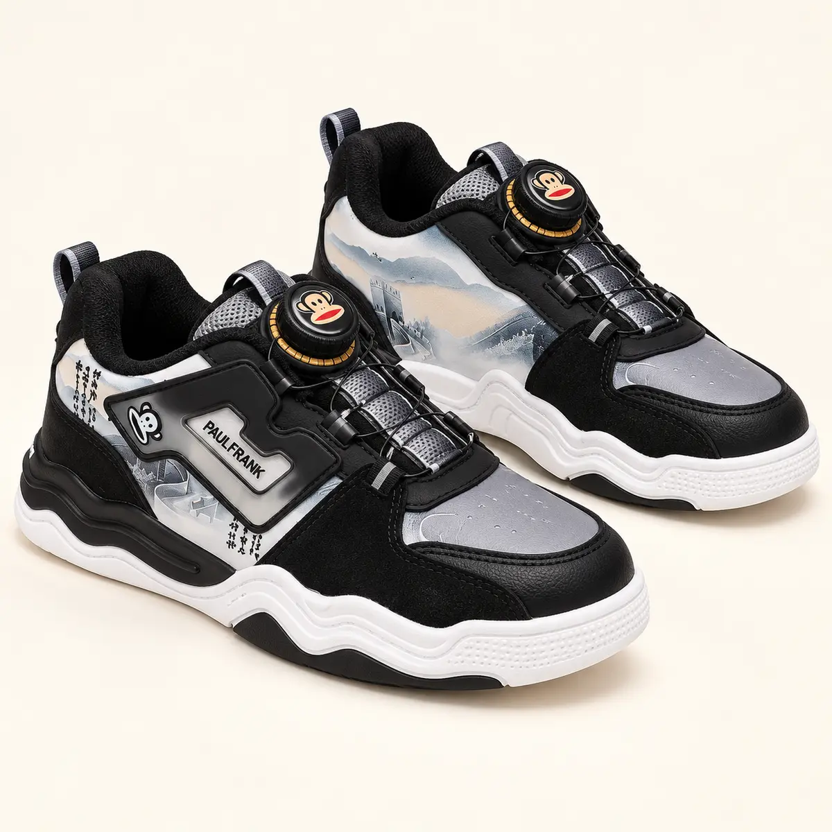 Black Graphic Dial Sneakers AI studio illustration