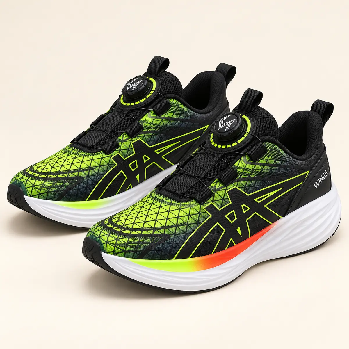 Black and Lime Dial Sneakers AI studio illustration