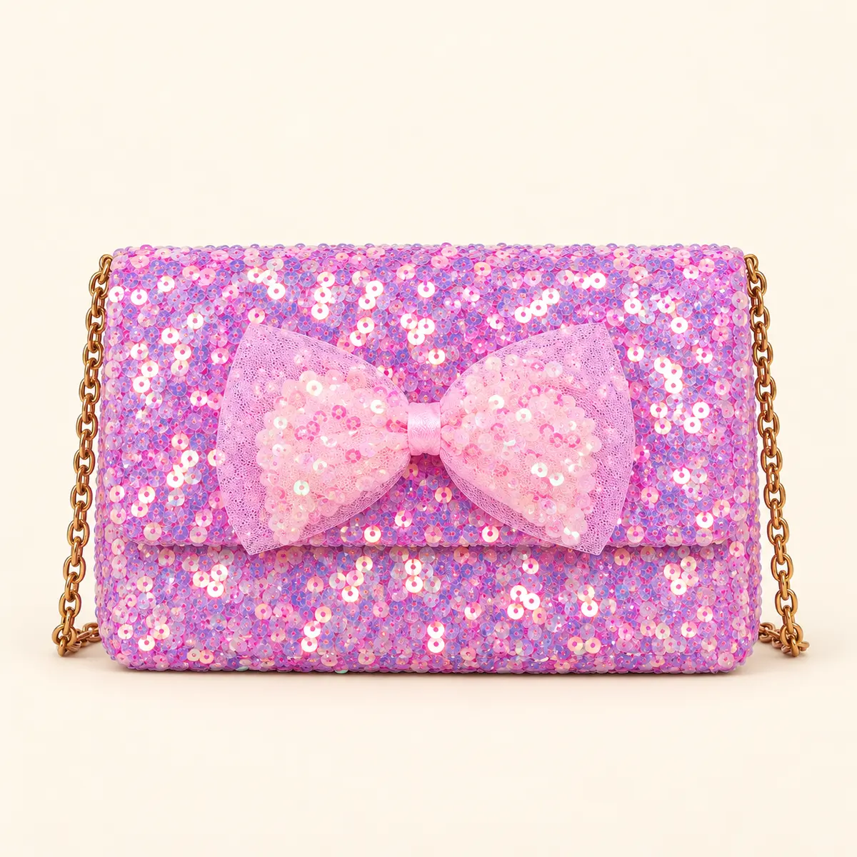 Sequin Bow Shoulder Bag AI studio illustration
