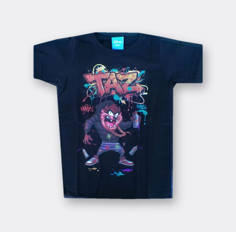 Black Taz Graffiti Graphic T-shirt